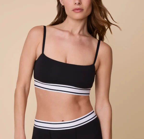 Cloud Cotton Retro Bandeau Bralette - Black