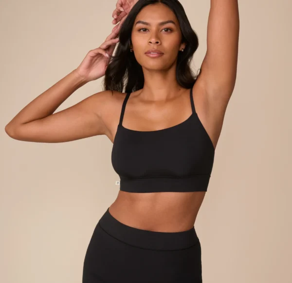 Cloud Cotton Thin Strap Bralette - Black - Image 3