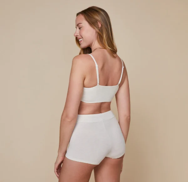 Cloud Cotton V-Neck Bralette - Heather Oatmeal - Image 2