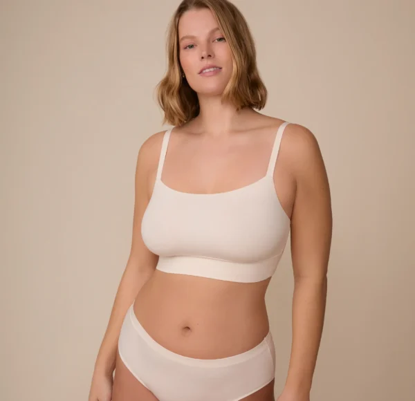 Cloud Cotton Thin Strap Bralette - Quartz - Image 3