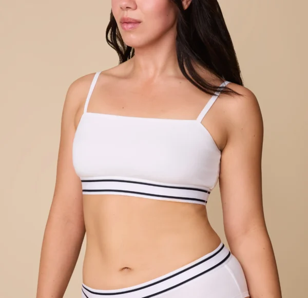 Cloud Cotton Retro Bandeau Bralette - White