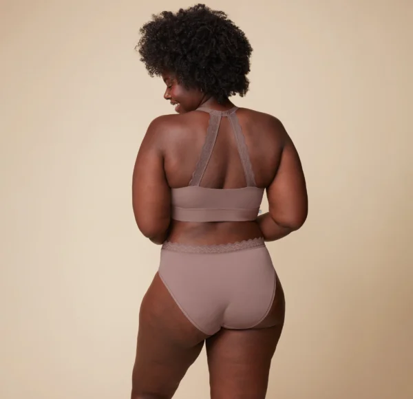 Bliss Lace Halterneck Bralette - Mauve - Image 3