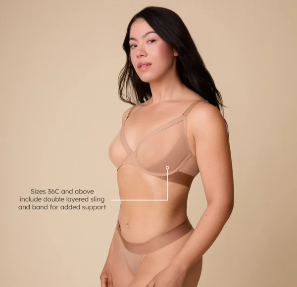 ComfortMesh™ Plunge Bra - Taupe - Image 3