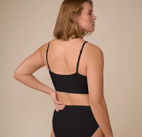 Cloud Cotton Triangle Bralette - Black - Image 4