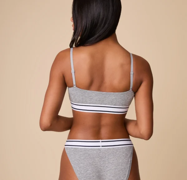 Cloud Cotton Retro Bandeau Bralette - Heather Charcoal - Image 4