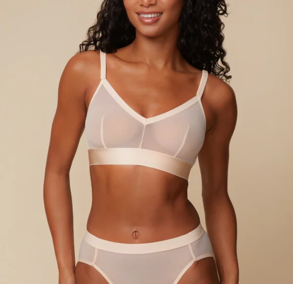 ComfortMesh™ Triangle Bralette - Pearl