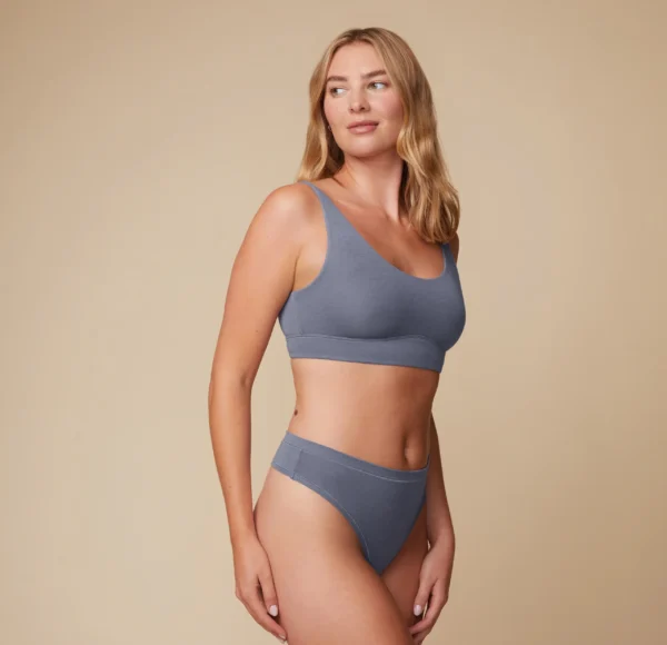 Cloud Cotton Scoop Bralette - Slate - Image 3