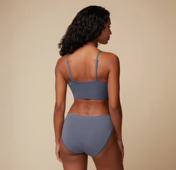 Cloud Cotton V-Neck Bralette - Slate - Image 2