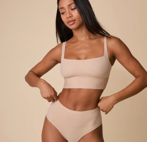 Bliss Square Neck Bralette - Beige - Image 3