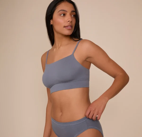 Cloud Cotton Thin Strap Bralette - Slate - Image 5