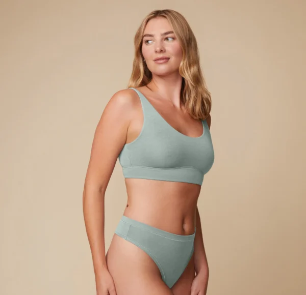 Cloud Cotton Scoop Bralette - Seaglass - Image 3