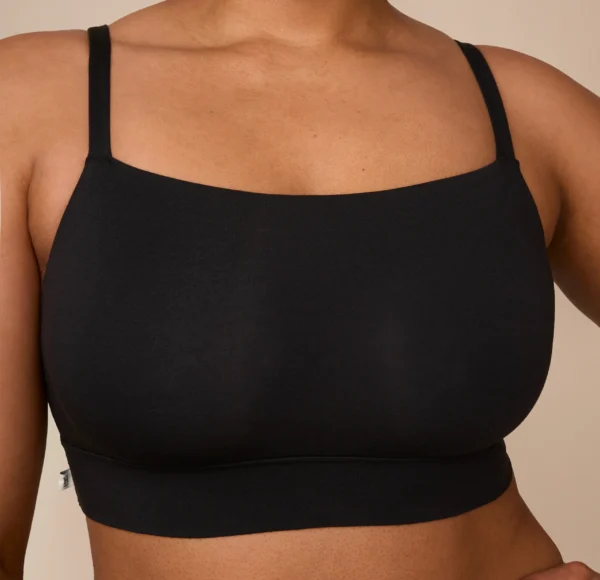 Cloud Cotton Thin Strap Bralette - Black - Image 7