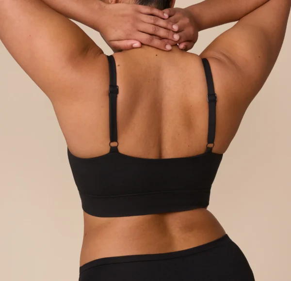 Cloud Cotton Thin Strap Bralette - Black - Image 2