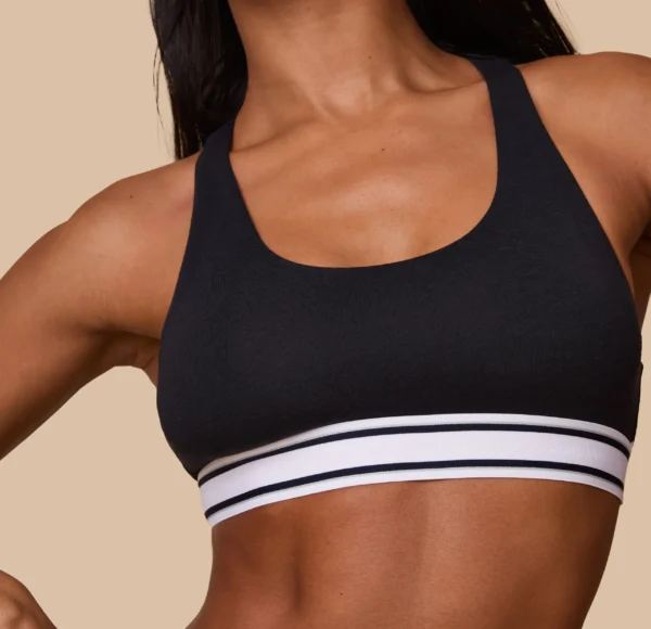 Cloud Cotton Retro Racerback Bralette - Black - Image 7