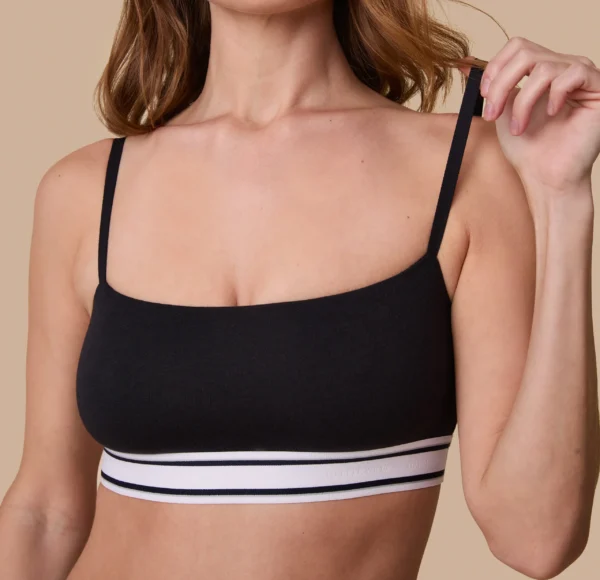 Cloud Cotton Retro Bandeau Bralette - Black - Image 7
