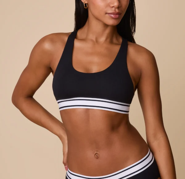Cloud Cotton Retro Racerback Bralette - Black