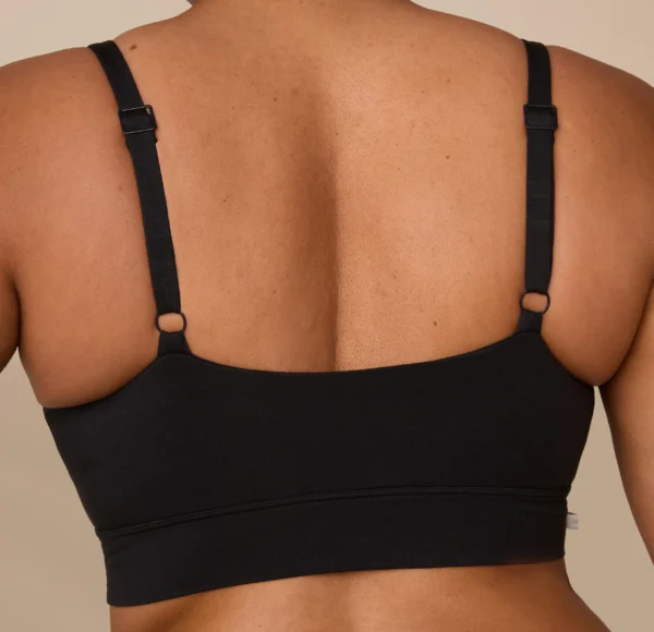 Cloud Cotton Thin Strap Bralette - Black - Image 8