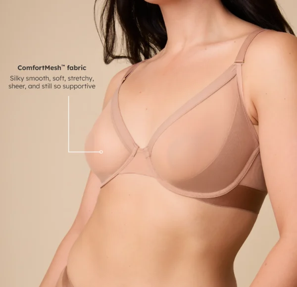 ComfortMesh™ Plunge Bra - Taupe - Image 6