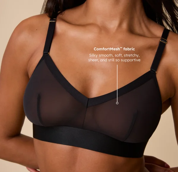 ComfortMesh™ Triangle Bralette - Black - Image 7