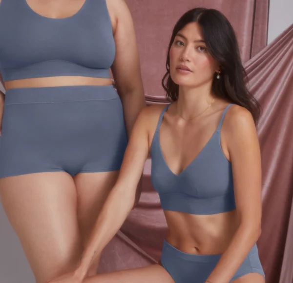 Cloud Cotton V-Neck Bralette - Slate - Image 7
