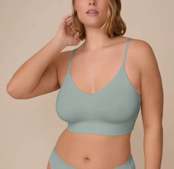 Cloud Cotton Triangle Bralette - Seaglass