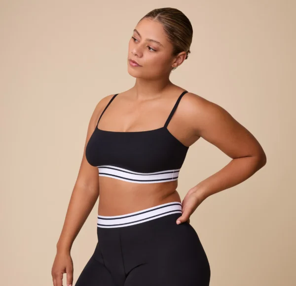 Cloud Cotton Retro Bandeau Bralette - Black - Image 3