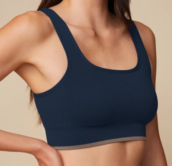 Lounge Rib Scoop Bralette - True Blue - Image 4