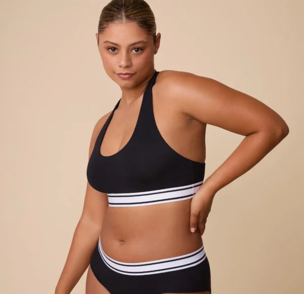 Cloud Cotton Retro Racerback Bralette - Black - Image 3