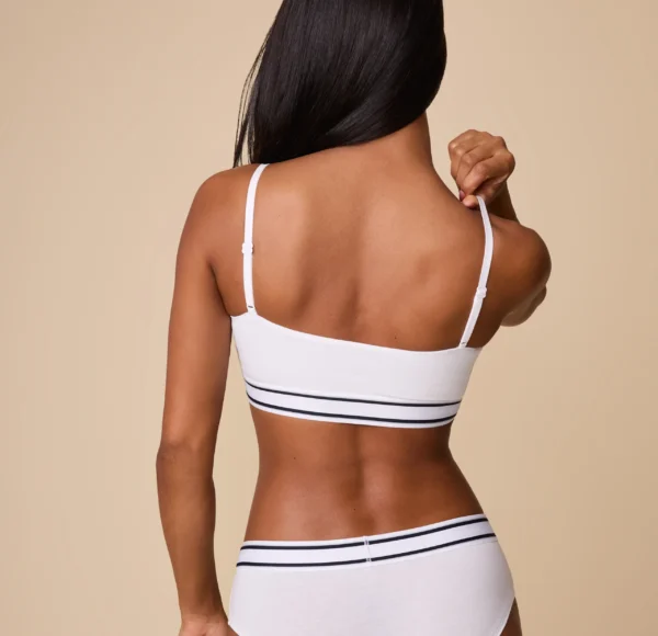 Cloud Cotton Retro Bandeau Bralette - White - Image 4