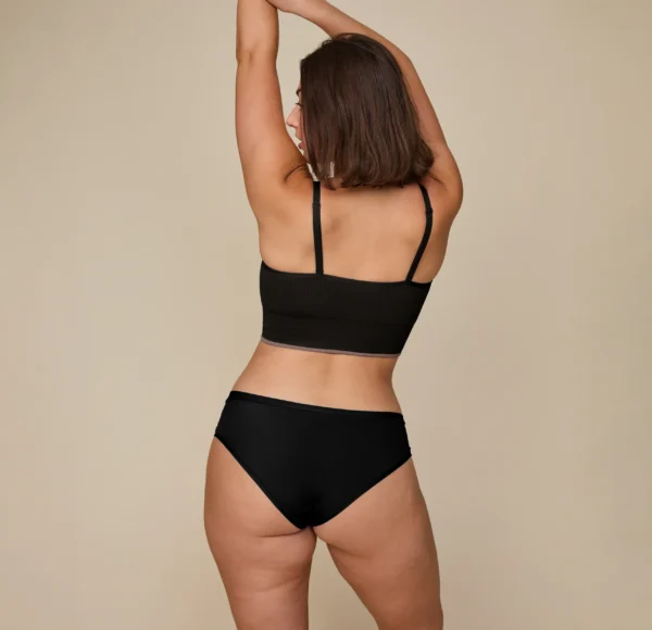 Lounge Rib Triangle Bralette - Black - Image 2