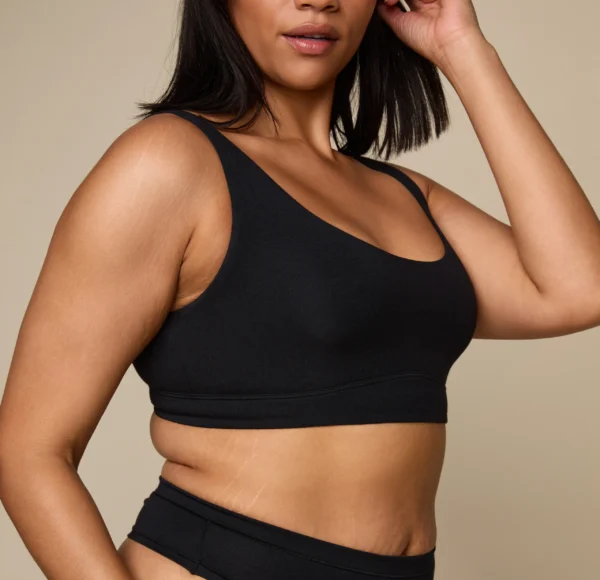 Cloud Cotton Scoop Bralette - Black - Image 5