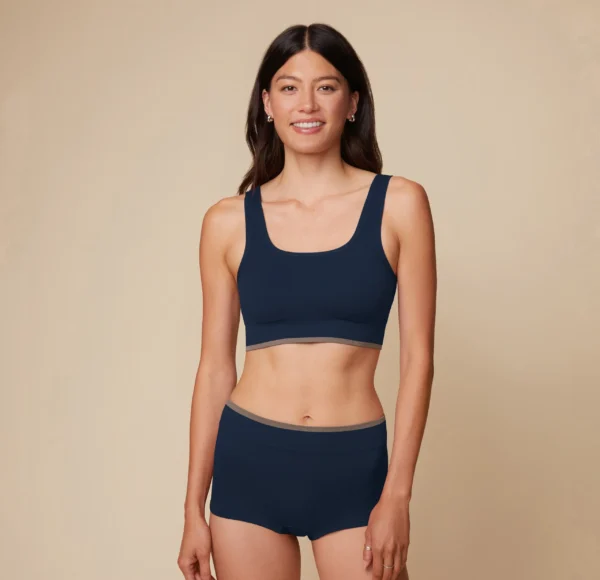 Lounge Rib Scoop Bralette - True Blue