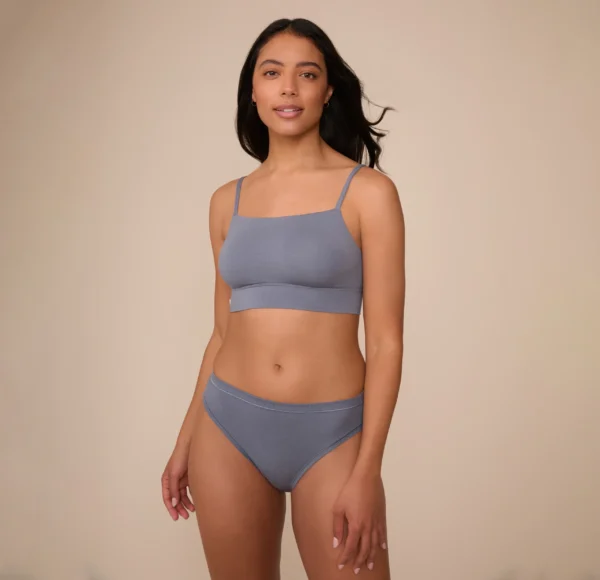 Cloud Cotton Thin Strap Bralette - Slate - Image 6