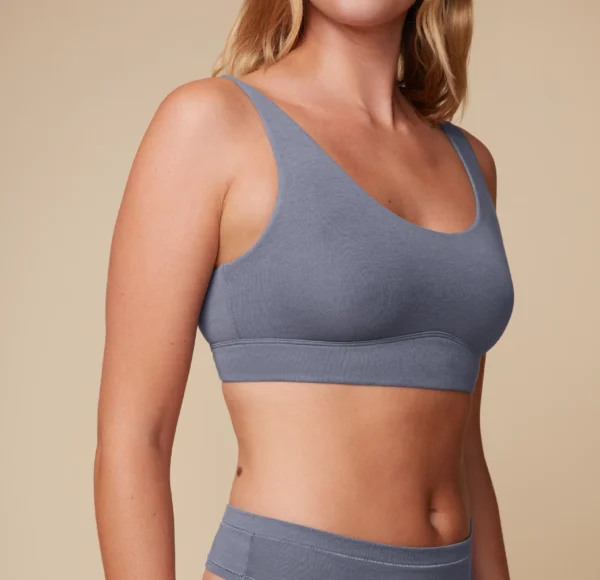 Cloud Cotton Scoop Bralette - Slate