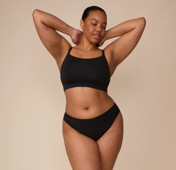 Cloud Cotton Thin Strap Bralette - Black - Image 6