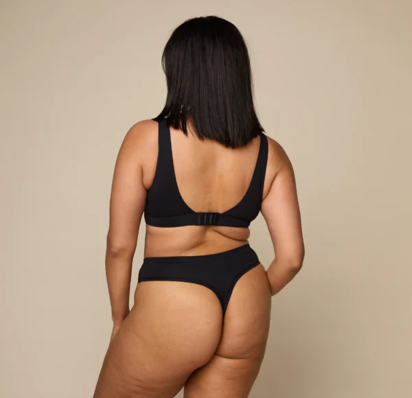 Cloud Cotton Scoop Bralette - Black - Image 2