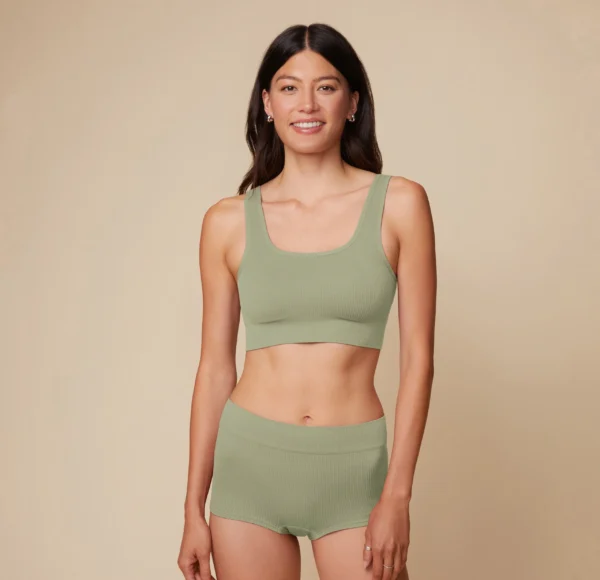 Lounge Rib Scoop Bralette - Sage