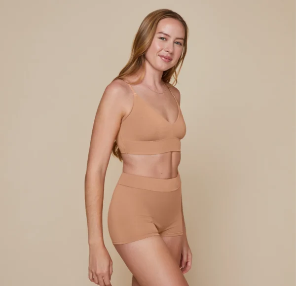 Cloud Cotton V-Neck Bralette - Dune - Image 3