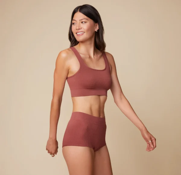 Lounge Rib Scoop Bralette - Clay - Image 3