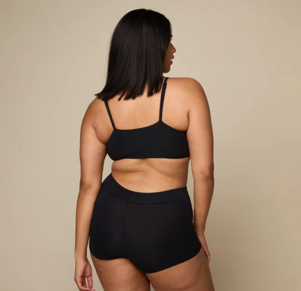 Cloud Cotton V-Neck Bralette - Black - Image 2