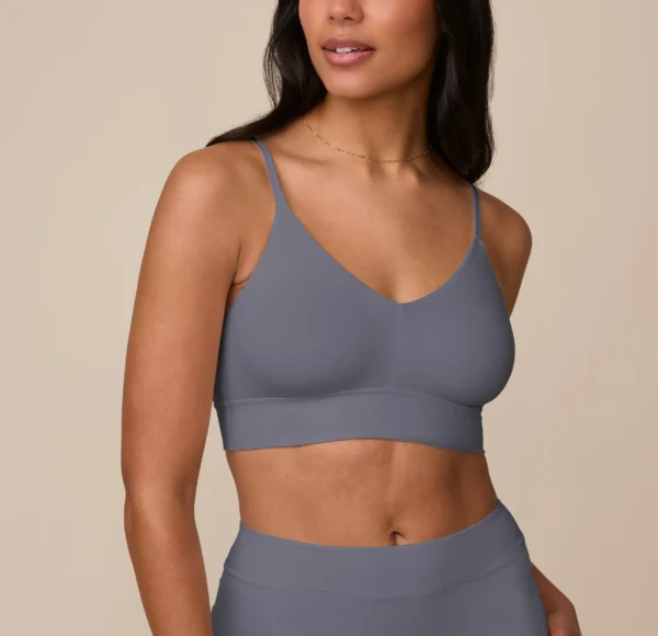 Cloud Cotton Triangle Bralette - Slate