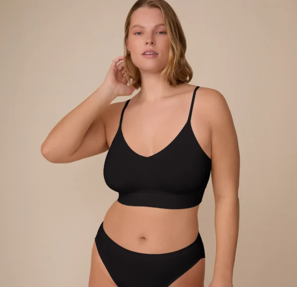 Cloud Cotton Triangle Bralette - Black - Image 3