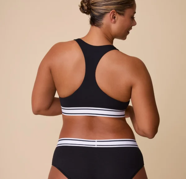 Cloud Cotton Retro Racerback Bralette - Black - Image 4