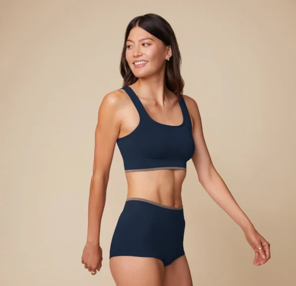 Lounge Rib Scoop Bralette - True Blue - Image 3