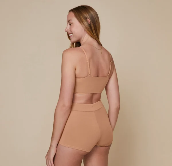 Cloud Cotton V-Neck Bralette - Dune - Image 2