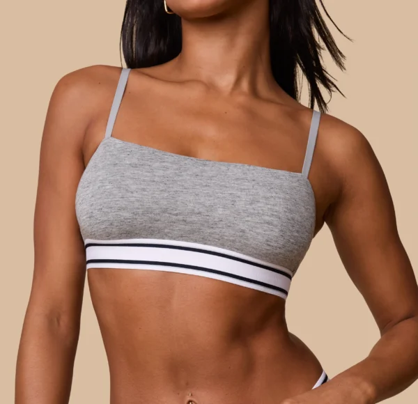 Cloud Cotton Retro Bandeau Bralette - Heather Charcoal - Image 8