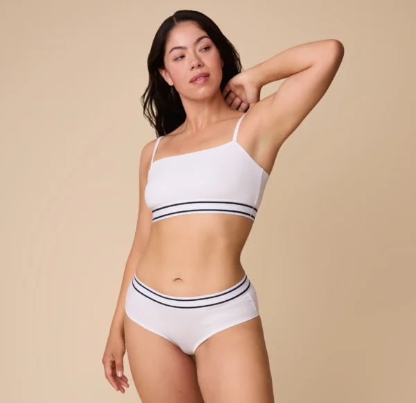 Cloud Cotton Retro Bandeau Bralette - White - Image 6