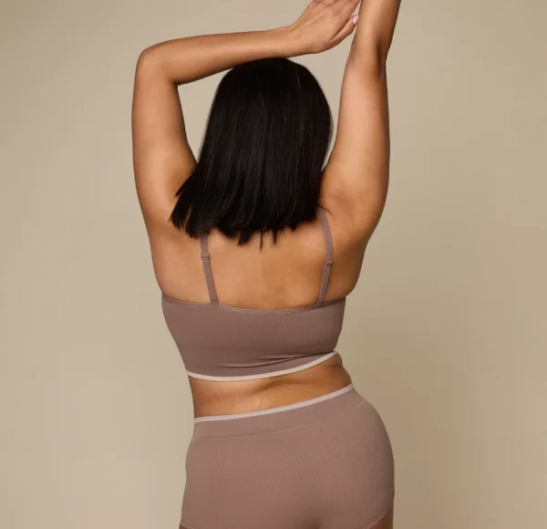 Lounge Rib Triangle Bralette - Oyster - Image 2