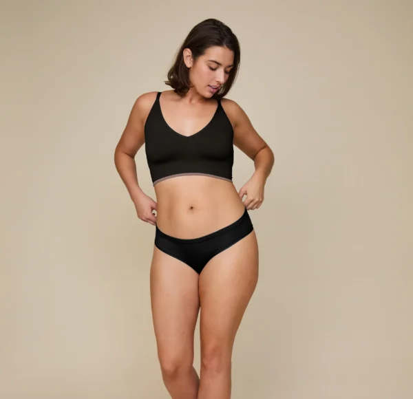 Lounge Rib Triangle Bralette - Black - Image 4