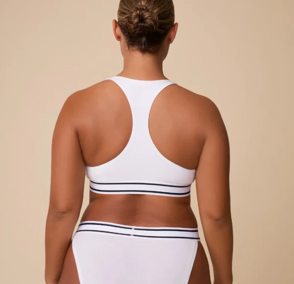 Cloud Cotton Retro Racerback Bralette - White - Image 4